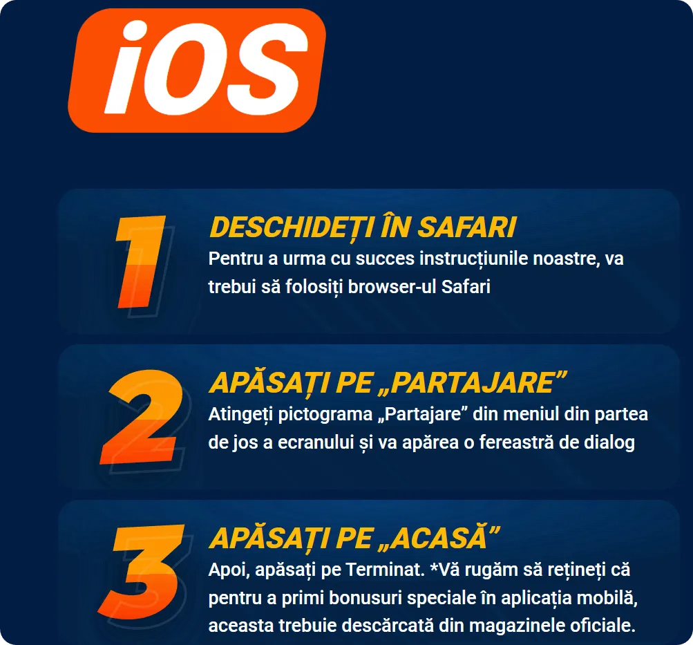 Instalare Mostbet iOS