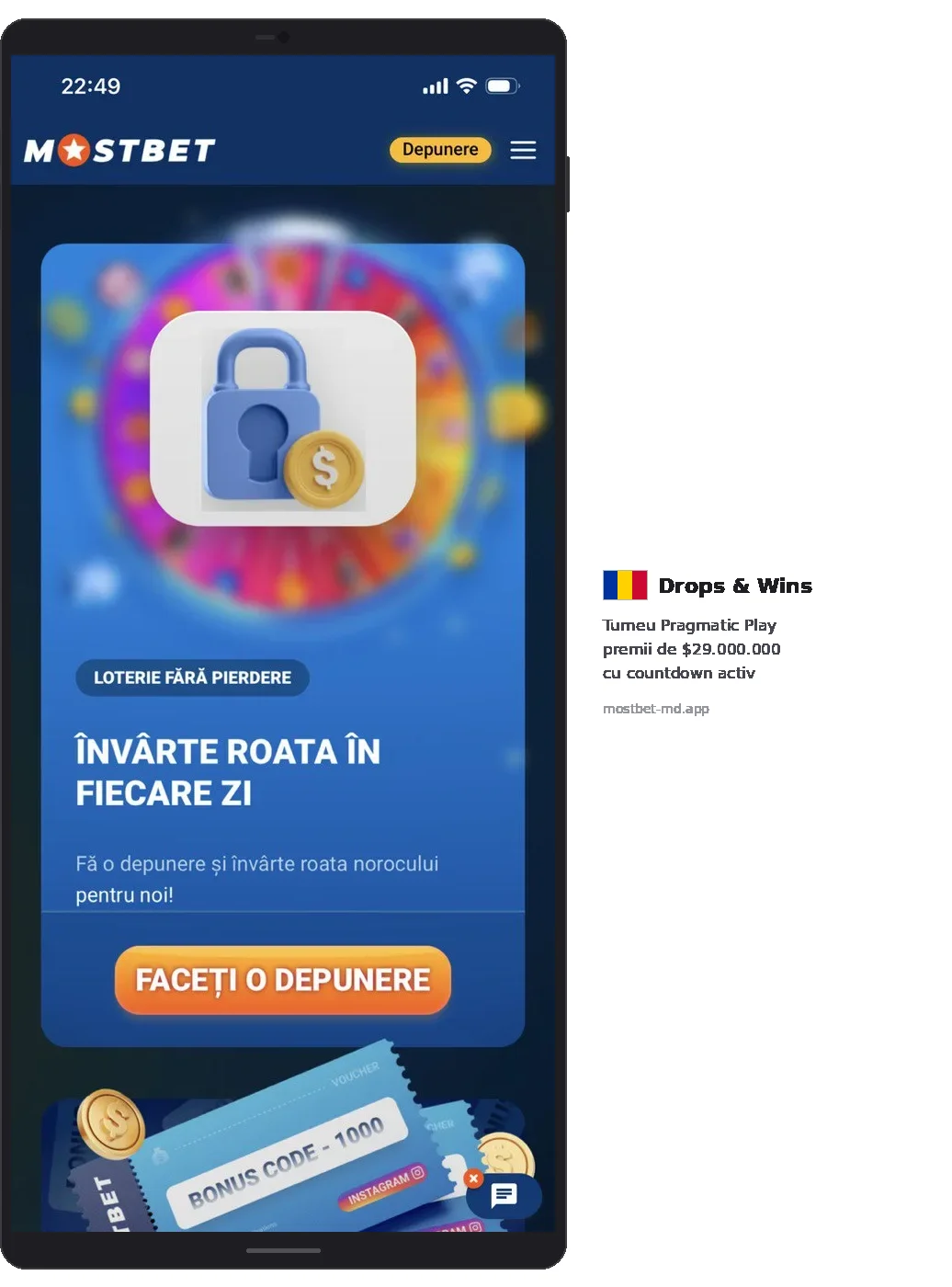 Mostbet LOTERIE FĂRĂ PIERDERE - spin the wheel daily