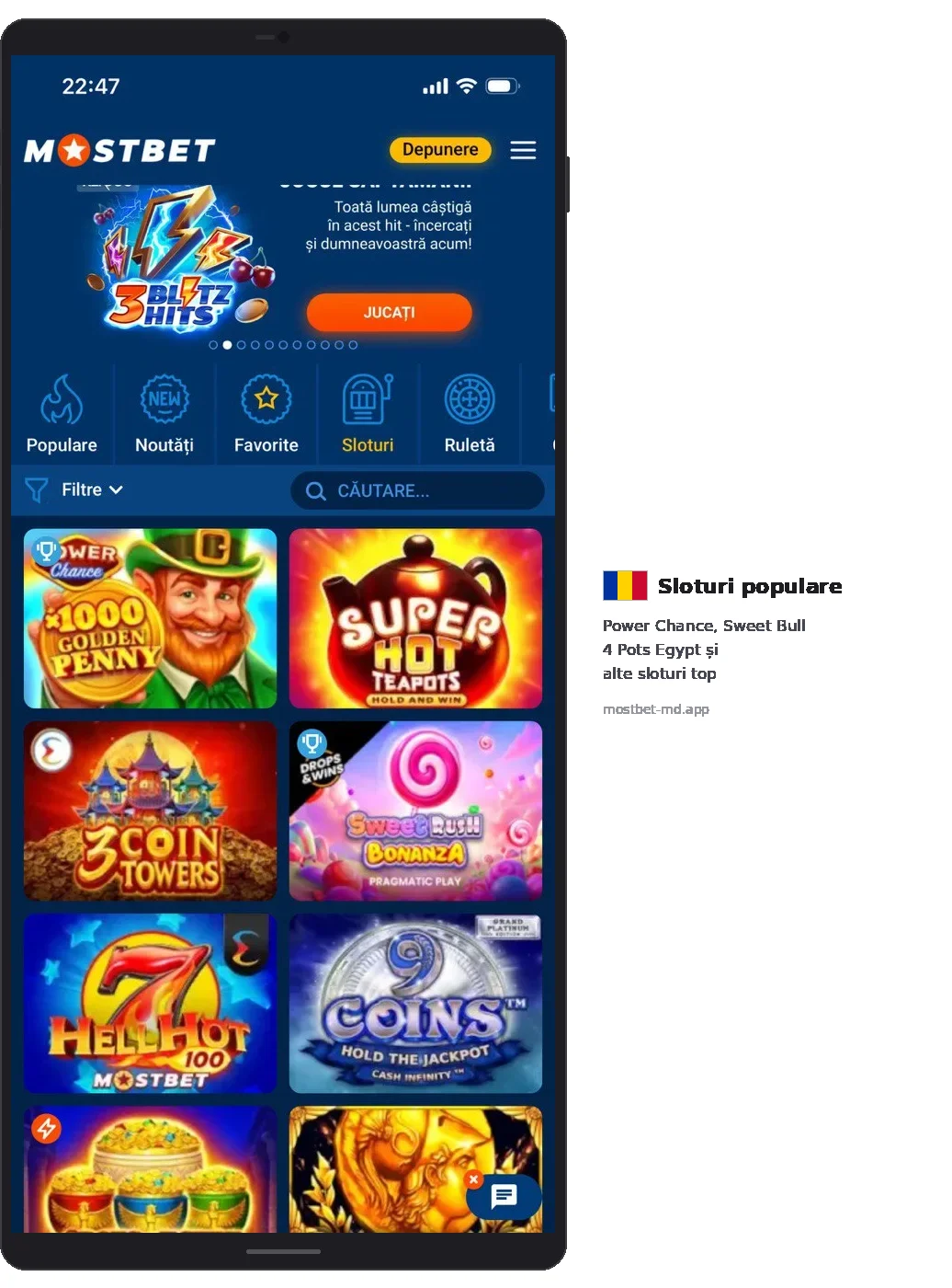 Mostbet Sloturi tab 3 Blitz Hits Golden Penny Super Hot Teapots