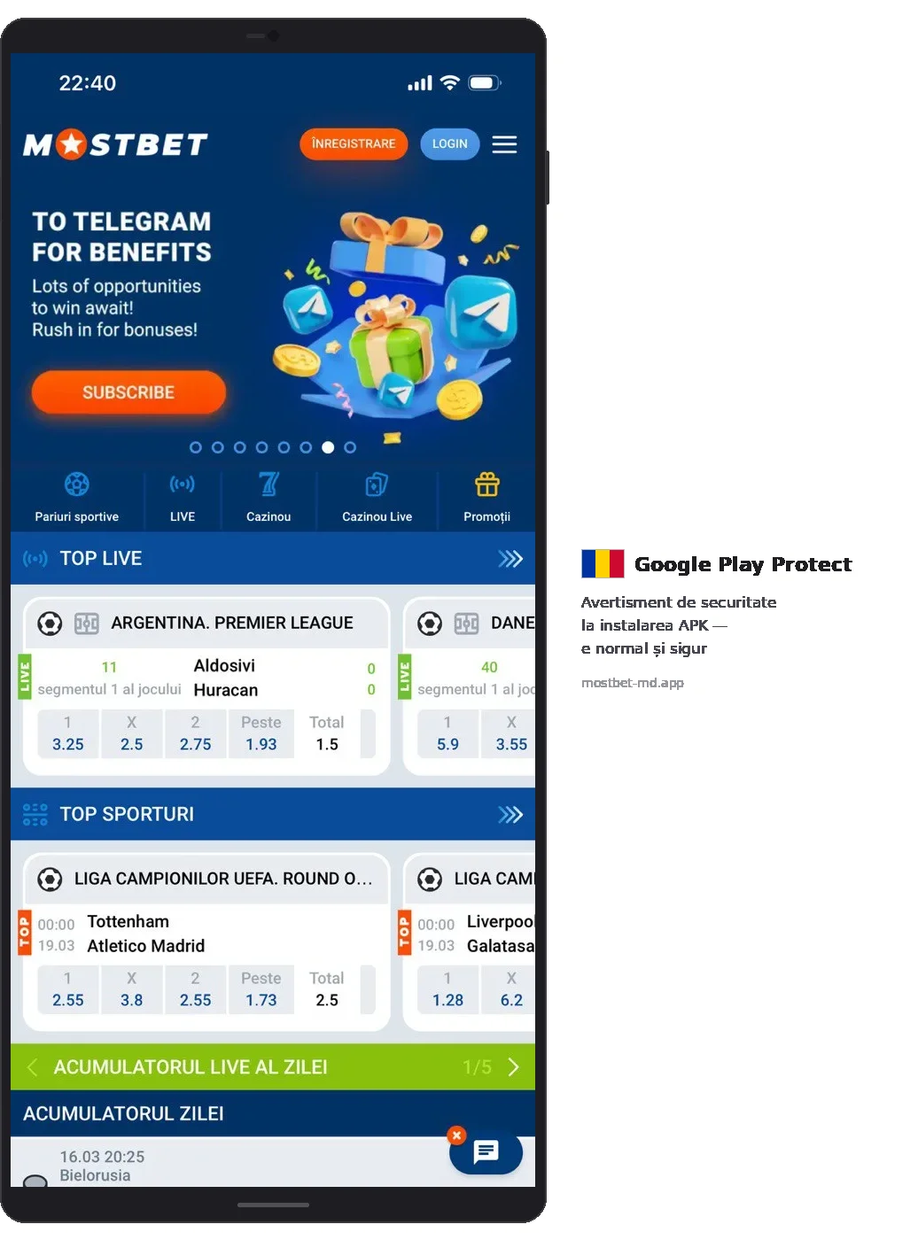 Mostbet TELEGRAM BENEFITS banner homepage