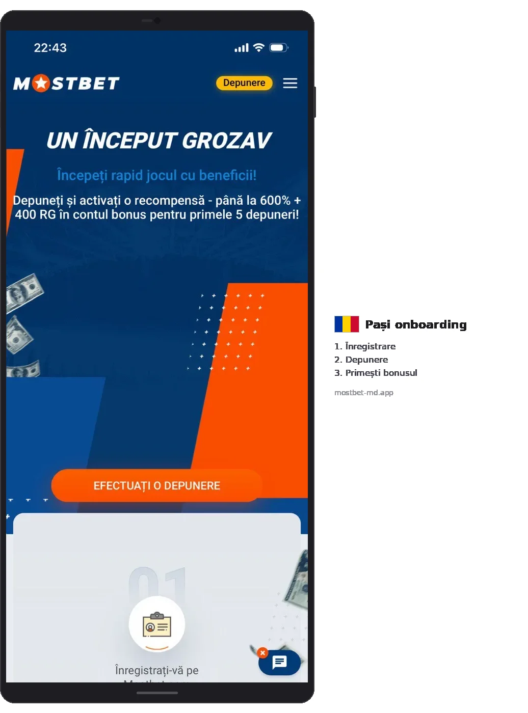 Mostbet UN ÎNCEPUT GROZAV 600% +400RG depunere bonus