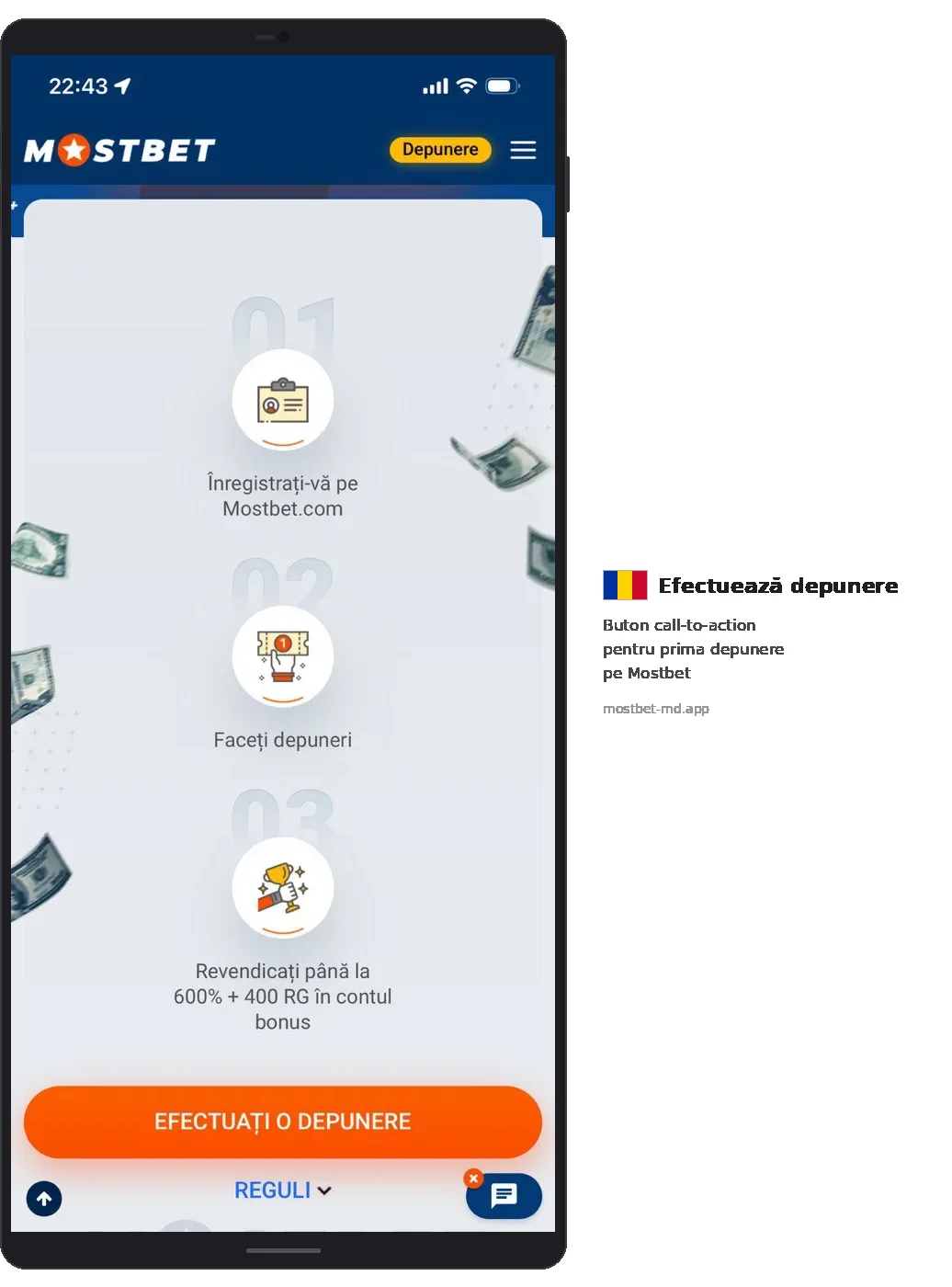 Mostbet onboarding efectuați depunere 600% bonus