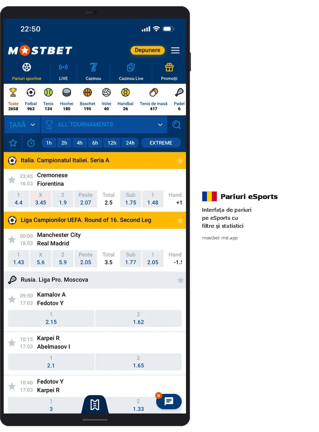 Mostbet Pariuri sportive tab 2658 events Fotbal 963 with filters